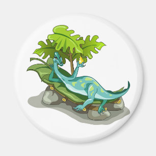 Íman Ilustração De Um Banho De Sol Iguanodon.
