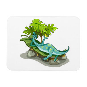 Íman Ilustração De Um Banho De Sol Iguanodon.