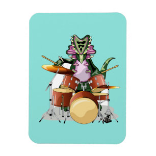 Íman Ilustração De Um Chasmosauro Jogando Os Tambores.