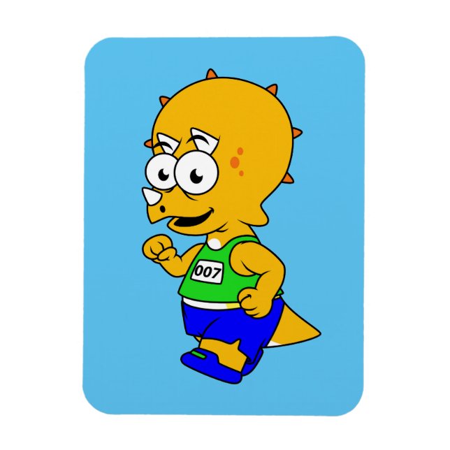 Íman Ilustração De Um Corredor De Tricerátops. (Vertical)