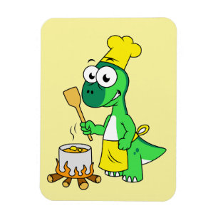 Íman Ilustração De Um Cozinhar De Dinossauro Parasaurol