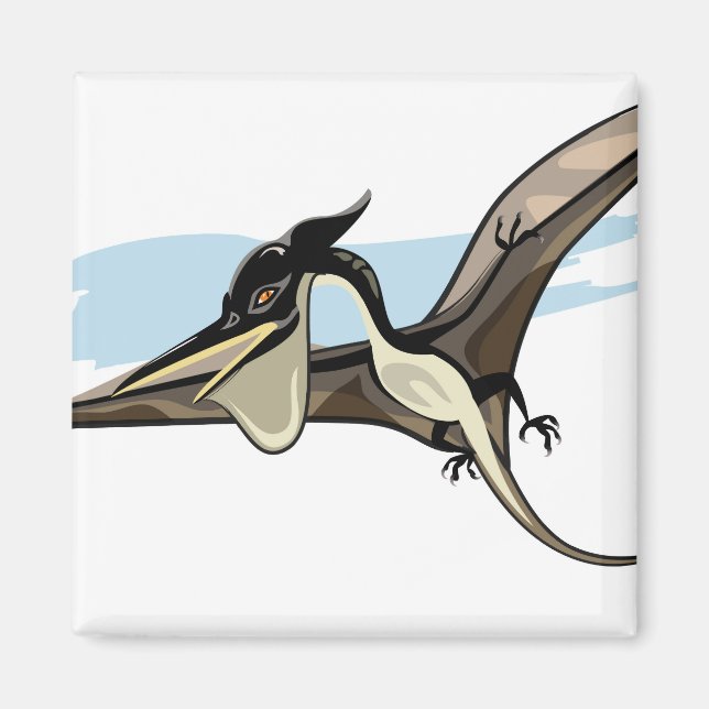 Íman Ilustração De Um Dinossauro Pteranodon. (Frente)