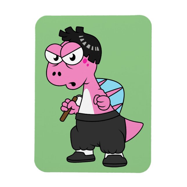 Íman Ilustração De Um Espinossauro Bruce Lee. (Vertical)