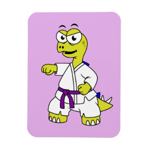 Íman Ilustração De Um Estegossauro Praticando Karato.