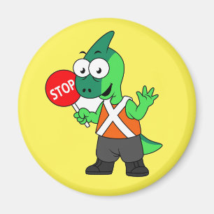 Íman Ilustração De Um Executante De Tráfego De Parasaur