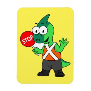 Íman Ilustração De Um Executante De Tráfego De Parasaur