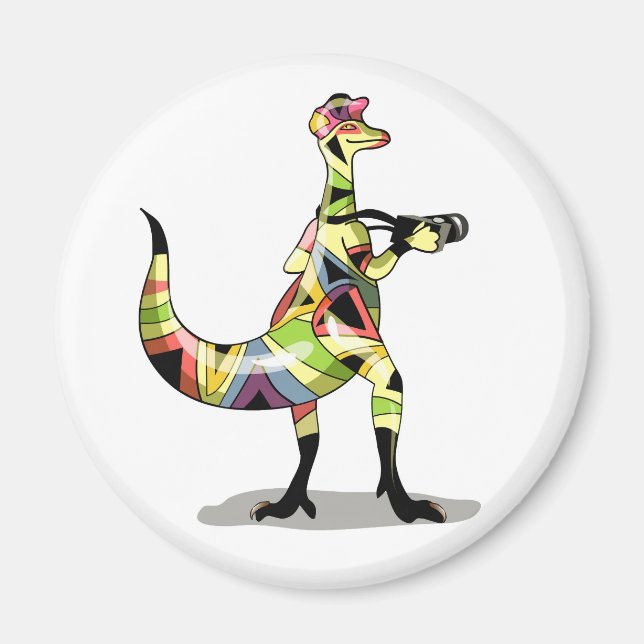 Íman Ilustração De Um Fotógrafo De Iguanodon. (Frente)