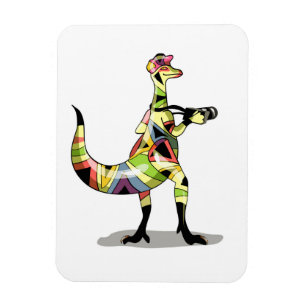Íman Ilustração De Um Fotógrafo De Iguanodon.