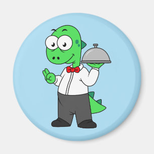 Íman Ilustração De Um Garçom De Comida Tyrannosaurus Re