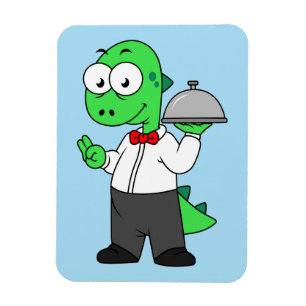 Íman Ilustração De Um Garçom De Comida Tyrannosaurus Re