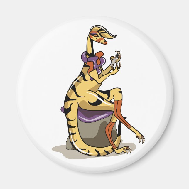 Íman Ilustração De Um Iguanodon Policiando Suas Unhas. (Frente)