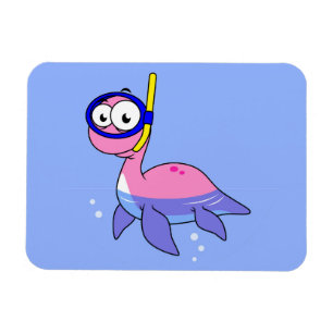 Íman Ilustração De Um Monstro De Snorkeling Loch Ness.