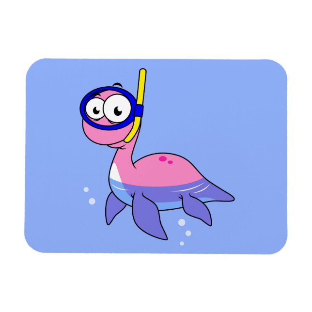 Íman Ilustração De Um Monstro De Snorkeling Loch Ness. (Horizontal)