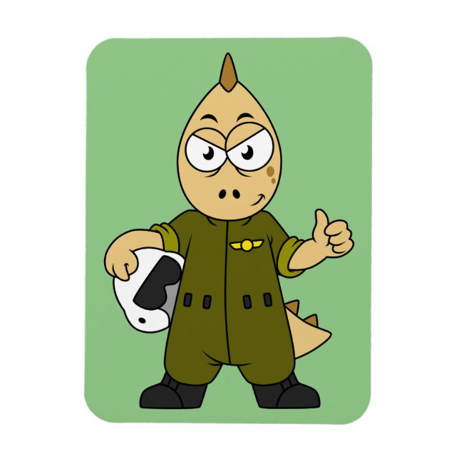 Íman Ilustração De Um Piloto De Jato De Allosaurus. (Vertical)