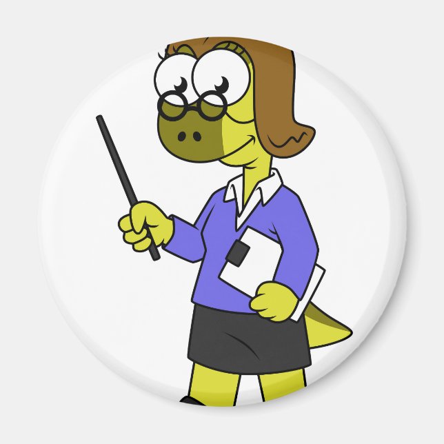 Íman Ilustração De Um Professor De Paquicéfalossauro. (Frente)