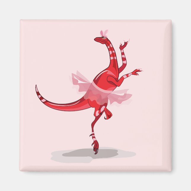 Íman Ilustração De Um Raptor De Ballerina. (Frente)
