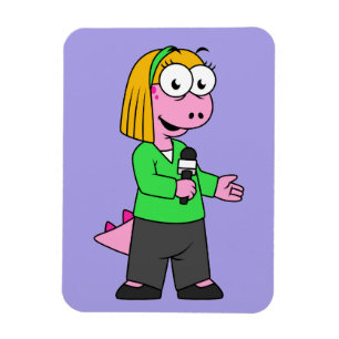 Íman Ilustração De Um Repórter De Notícias Do Allosauru