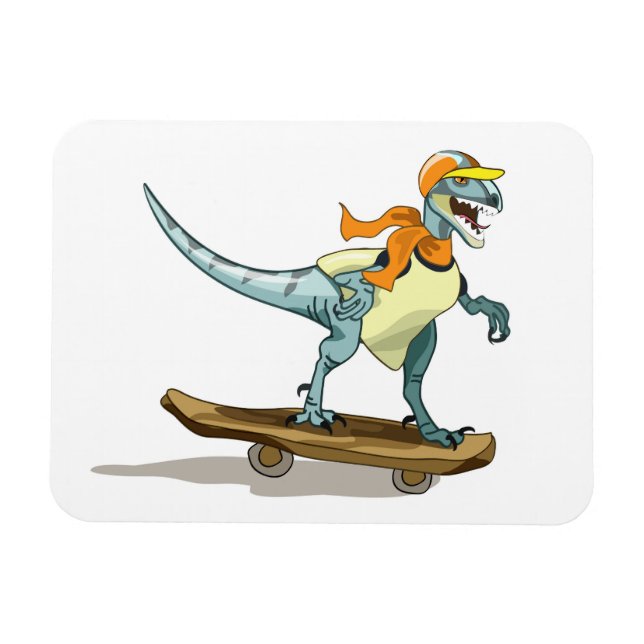 Íman Ilustração De Um Skate De Raptor. (Horizontal)