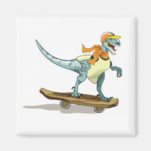 Íman Ilustração De Um Skate De Raptor.