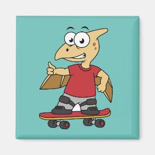 Íman Ilustração De Um Skate Pterossauro.