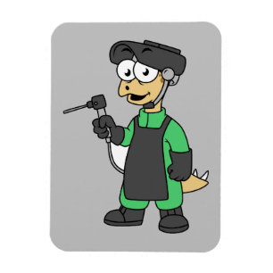 Íman Ilustração De Um Soldador De Estegossauro.