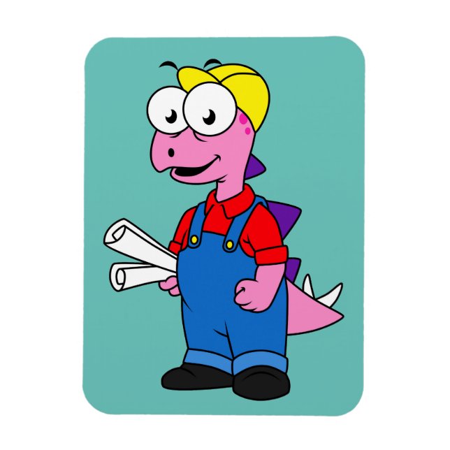 Íman Ilustração De Um Trabalhador De Construção De Steg (Vertical)