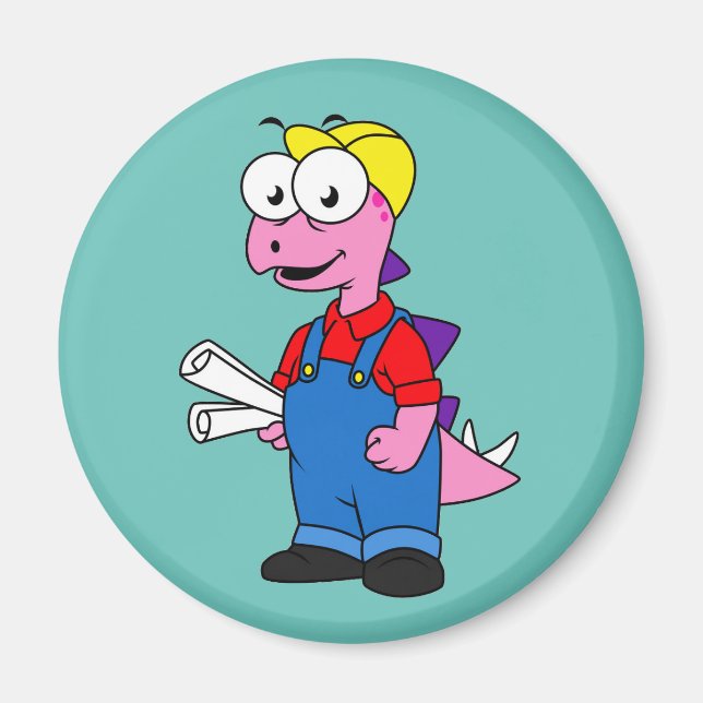 Íman Ilustração De Um Trabalhador De Construção De Steg (Frente)