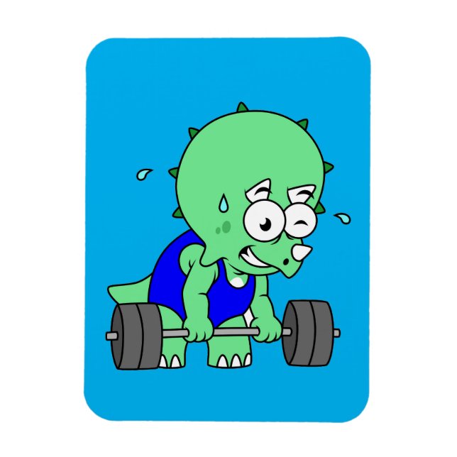 Íman Ilustração De Um Tricerátopo De Pesos. (Vertical)