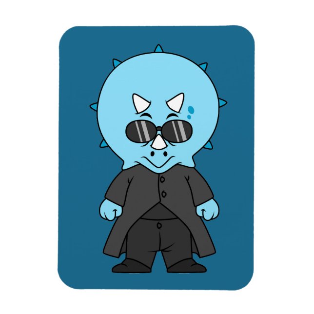 Íman Ilustração De Um Tricerátops Matriz. (Vertical)