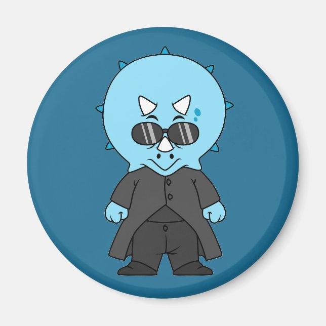 Íman Ilustração De Um Tricerátops Matriz. (Frente)