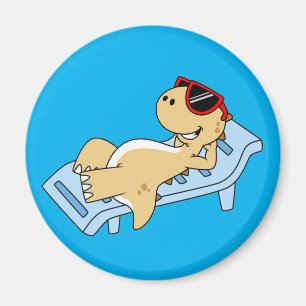 Íman Ilustração De Um Tyrannosaurus Rex, Banho Do Sol.