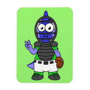 Íman Ilustração De Uma Caçadora De Basebol De Parasauro