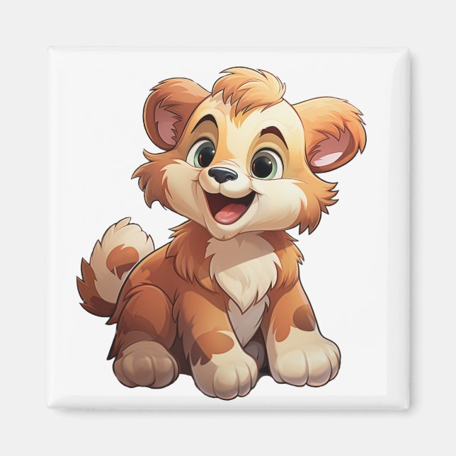 Íman Ilustração de urso de desenho animado (Frente)