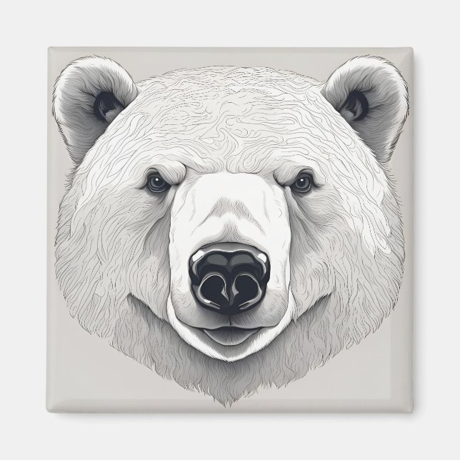 Íman Ilustração de Urso Polar (Frente)
