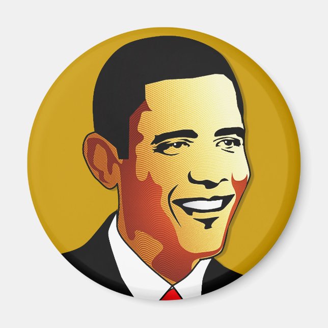 Íman Ilustração de Vetor de Barack Obama (Frente)
