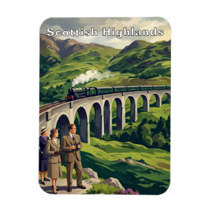 Íman Ilustração de Viagem Antiga das Terras Altas da Es