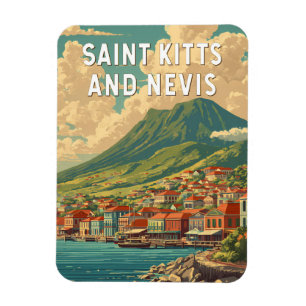 Íman Ilustração de Viagem Arte de São Cristóvão e Nevis