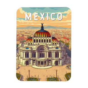 Íman Ilustração de Viagem Arte Vintage México