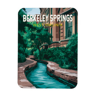 Íman Ilustração de Viagem Berkeley Springs West Virgini