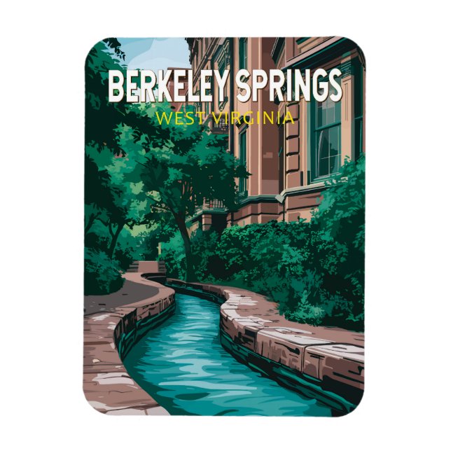 Íman Ilustração de Viagem Berkeley Springs West Virgini (Vertical)