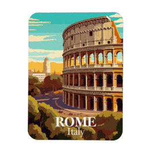 Íman Ilustração de Viagem Coliseu de Roma Itália