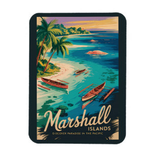 Íman Ilustração de viagem da costa das Ilhas Marshall A
