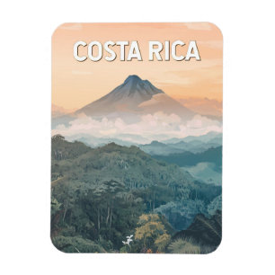 Íman Ilustração de viagem da Costa Rica em estilo vinta