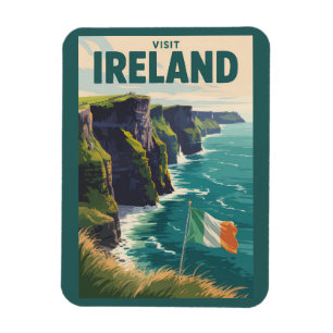 Íman Ilustração de Viagem das Falésias de Moher Irlanda