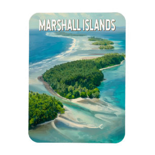 Íman Ilustração de viagem das Ilhas Marshall Arte Vinta