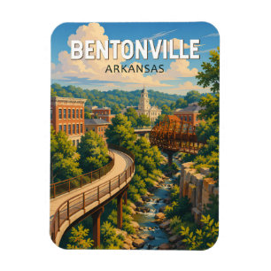 Íman Ilustração de viagem de arte de Bentonville Arkans
