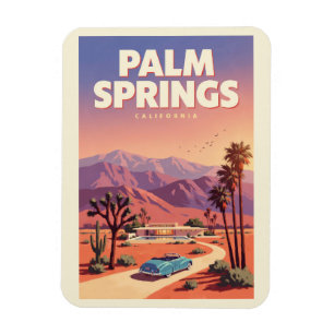 Íman Ilustração de Viagem de Arte de Palm Springs Calif
