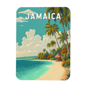 Íman Ilustração de viagem de arte vintage da Jamaica