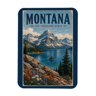Íman Ilustração de Viagem de Arte Vintage das Montanhas