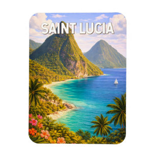 Íman Ilustração de viagem de arte vintage de Santa Lúci